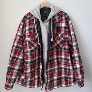 Redhead  flannel hooded jacket
